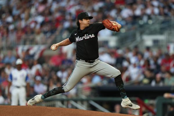 Cal Quantrill homers twice as Marlins shut out Braves