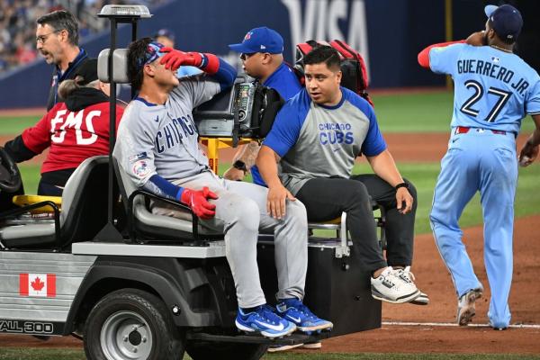 Cubs C Miguel Amaya (ankle) carted off, headed back to IL
