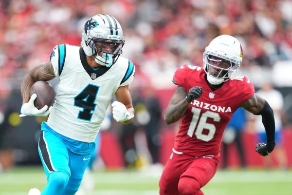 Panthers’ Tetairoa McMillan, Chuba Hubbard active vs. Patriots