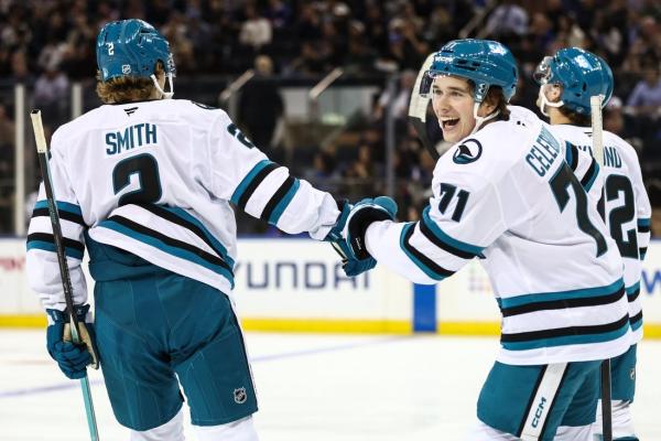 Macklin Celebrini’s 5-point night leads Sharks over Rangers