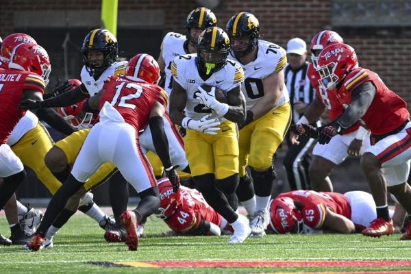 Kaleb Johnson, Kamari Moulton help Iowa run over Maryland