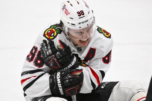 Blackhawks' Connor Bedard hurt on faceoff, out Saturday