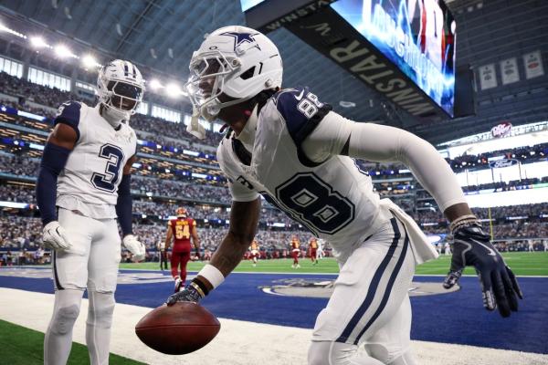 Cowboys roll past Commanders, who lose Jayden Daniels