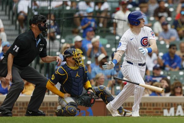 Owen Caissie homers as Cubs beat Brewers in DH opener