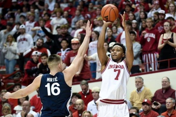 Lamar Wilkerson (44) hits Indiana-record 10 3s in rout of Penn St.