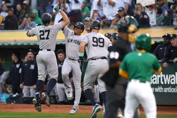 Aaron Judge hits 54th homer as Yankees crush Athletics thumbnail