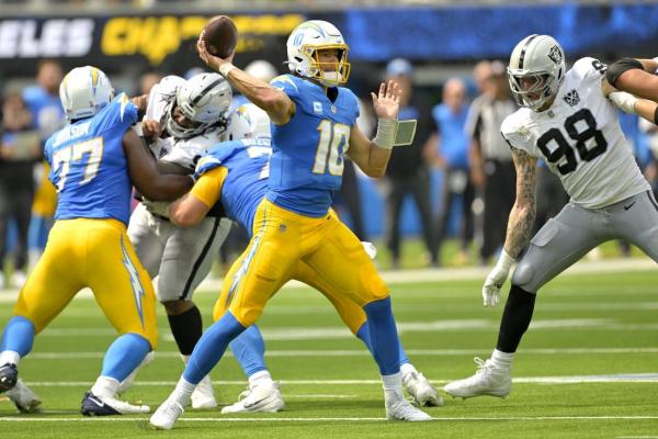 Chargers handle Raiders in Jim Harbaugh’s return to NFL