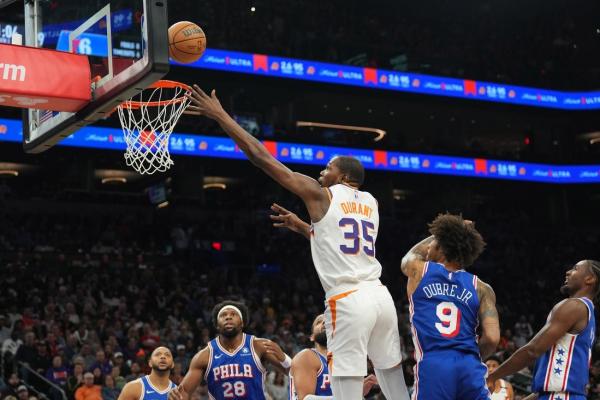 Kevin Durant (35 pts) helps Suns rally past Sixers