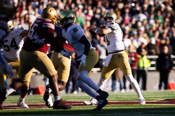 No. 12 Notre Dame scores final 13 points, fends off BC
