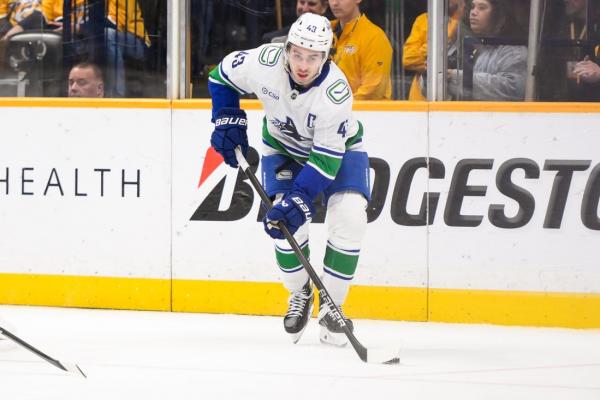 Canucks D Quinn Hughes scratched vs. Red Wings