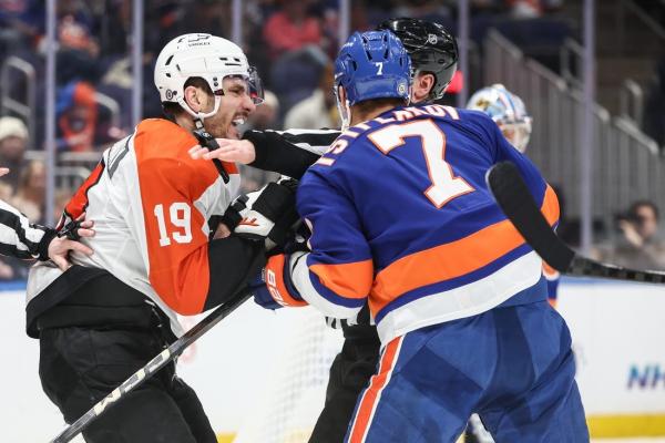 Isles’ Maxim Tsyplakov faces hearing, Flyers’ Scott Laughton fined