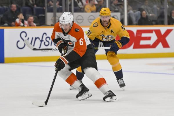 Second-period surge sends Flyers to win over Predators