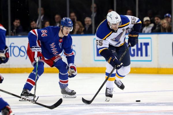 Blues pull away from slumping Rangers in third period