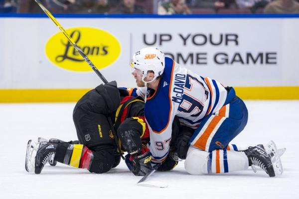 Oilers C Connor McDavid meeting with NHL for cross-checking