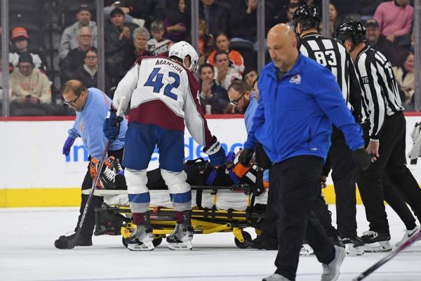 Referee stretchered off in Avs-Flyers game after collision