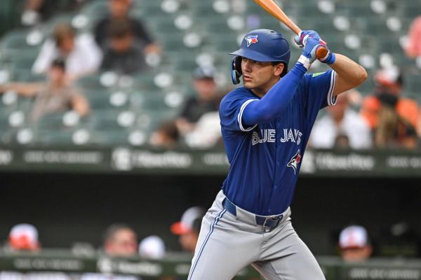Blue Jays LF Joey Loperfido hit on knee, leaves game
