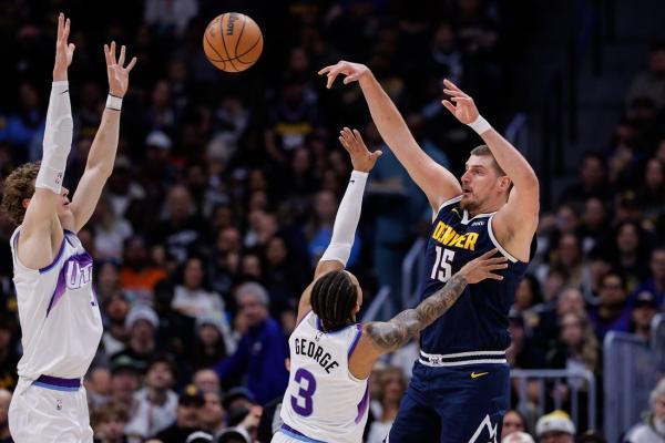 Nuggets match team mark with 24 treys, crush Jazz