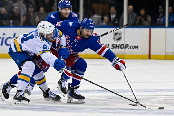 In rare home win, Rangers edge Blues to end 4-game skid