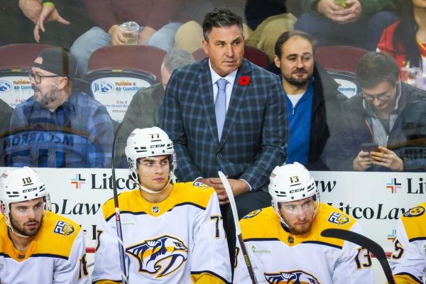 Predators coach Andrew Brunette (personal) away from team