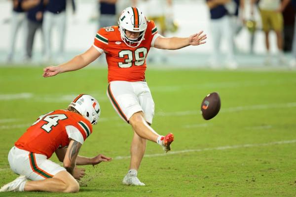 No. 10 Miami boots late field goal to edge No. 6 Notre Dame