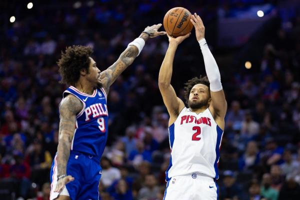 Pistons cruise past 76ers for first win of season