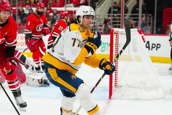 Luke Evangelista scores twice, Preds beat Hurricanes