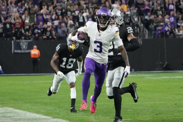 Vikings WR Jordan Addison carted off practice field