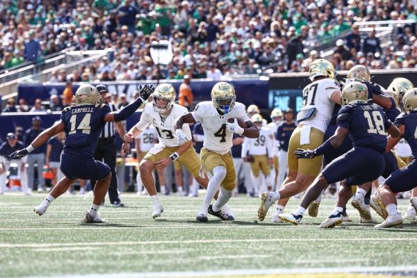 No. 12 Notre Dame rolls past No. 24 Navy with 51-14 win