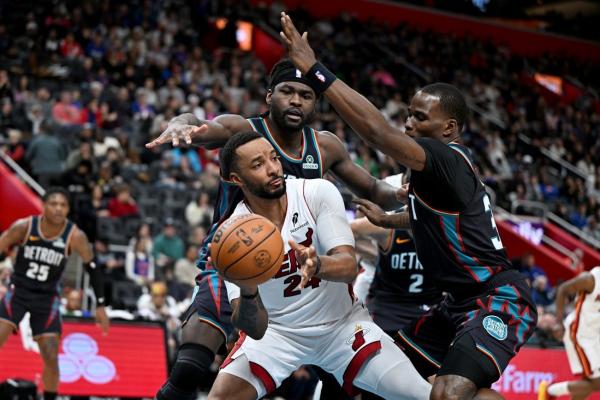 NBA roundup: Heat top East-leading Pistons in 4th straight win