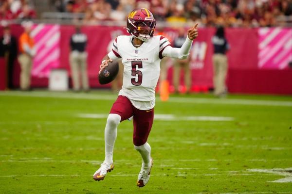 Commanders QB Jayden Daniels practices, game-time decision vs. Bears