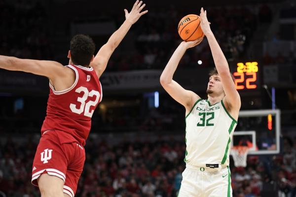 Jackson Shelstad, No. 23 Oregon too strong for Indiana