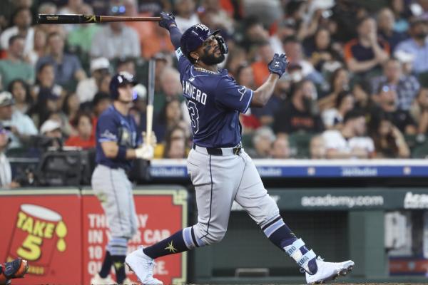 Junior Caminero homers twice, as Rays blowout Astros