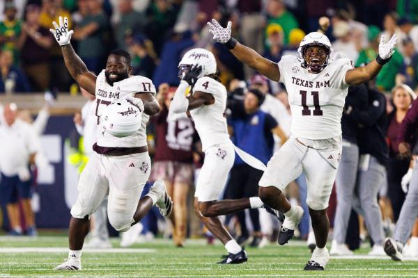 Top 25 roundup: No. 16 Texas A&M rallies late to edge No. 8 Notre Dame