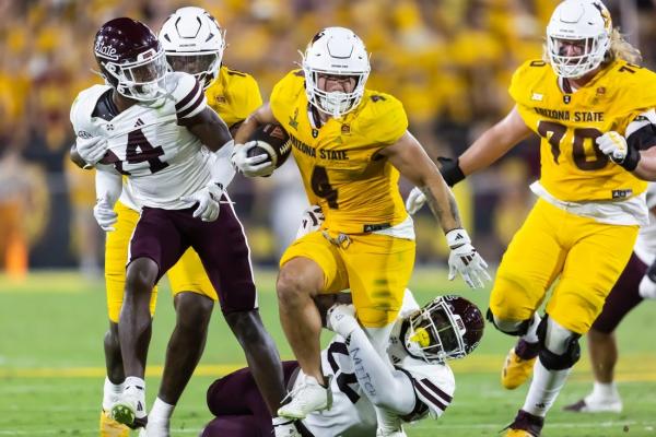 Cam Skattebo (262 rushing yards), Arizona St. top Mississippi St.