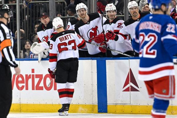 Jack Hughes scores twice as Devils trounce Rangers