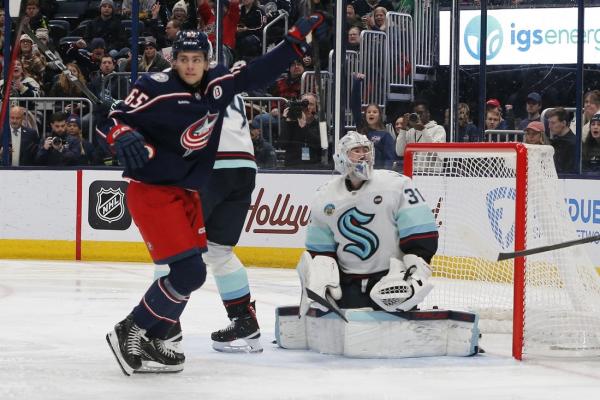 Blue Jackets score 4 straight goals, defeat Kraken for 3rd straight win