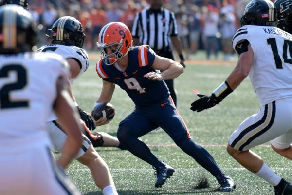 No. 23 Illinois stops Purdue’s OT 2-point conversion attempt for 50-49 win