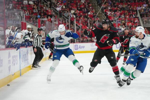 Sebastian Ahoâs late OT goal propels Hurricanes past Canucks