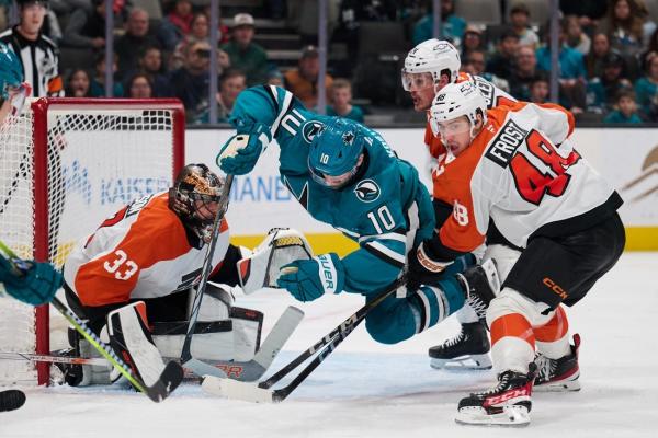 Samuel Ersson, Aleksei Kolosov help Flyers blank skidding Sharks