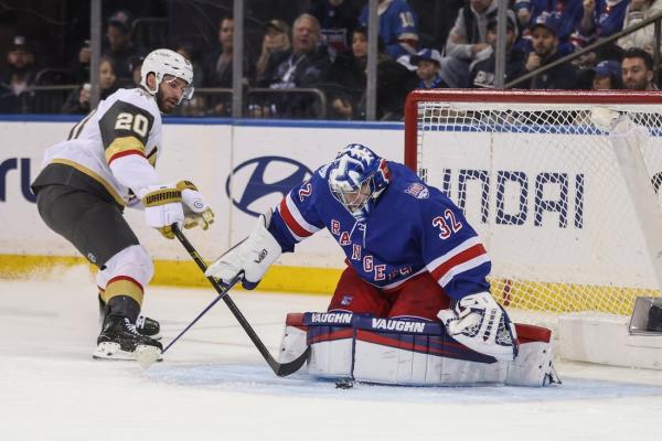 Jack Eichel's OT goal with 8 seconds left gives Knights win over Rangers