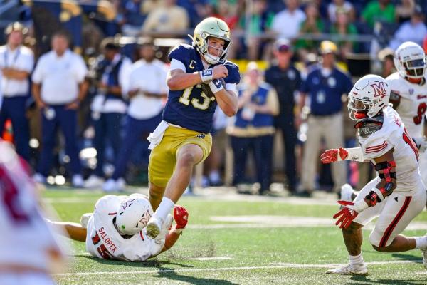 Riley Leonard stars as No. 17 Notre Dame routs Miami (Ohio)