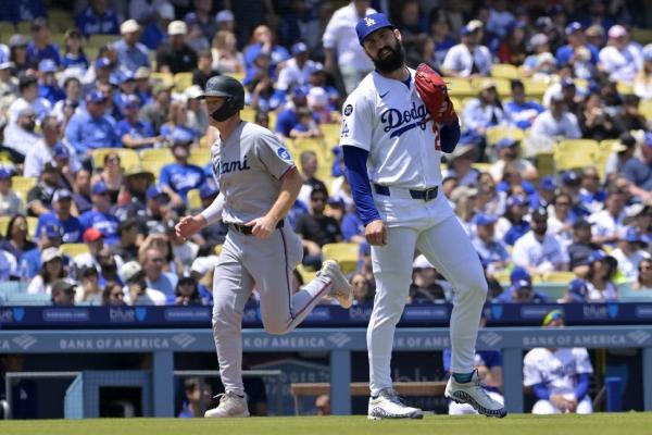 Tony Gonsolin wins in return as Dodgers outslug Marlins