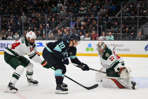 Wild build 3-goal lead, fend off Kraken comeback