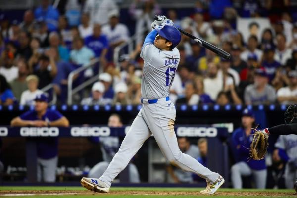 Dodgers destroy Marlins 20-4 as Ohtani notches first 50-50 season