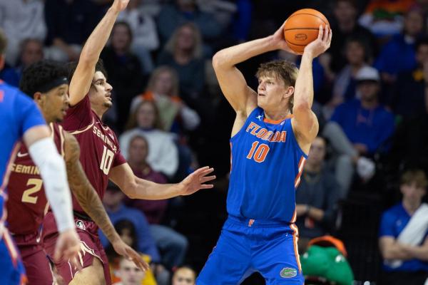Thomas Haughâs double-double lifts No. 10 Florida past rival Florida State
