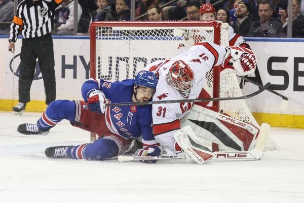 Frederik Andersen (22 saves) helps Hurricanes blank Rangers