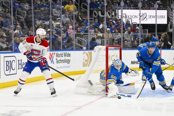 Jordan Binnington makes 25 saves as Blues blank Canadiens