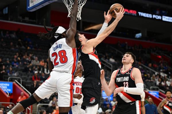 Pistons edge Blazers for fourth straight win