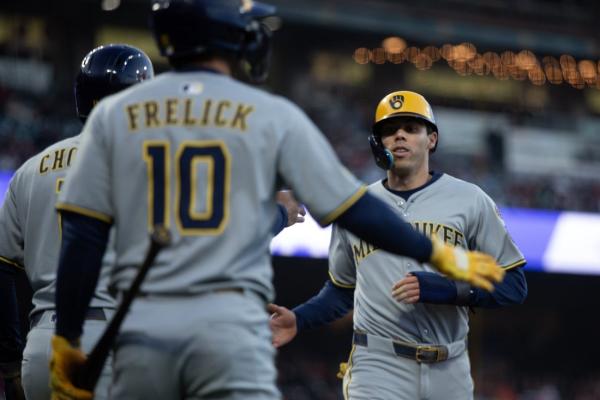 Led by Christian Yelich’s slam, Brewers blast Giants