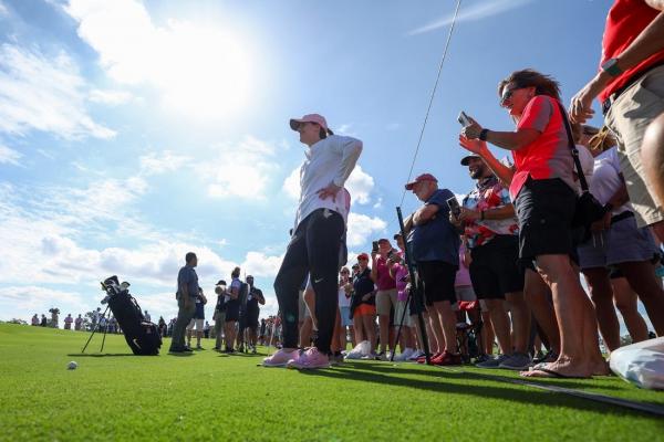 WNBA star Caitlin Clark draws crowd at LPGA pro-am